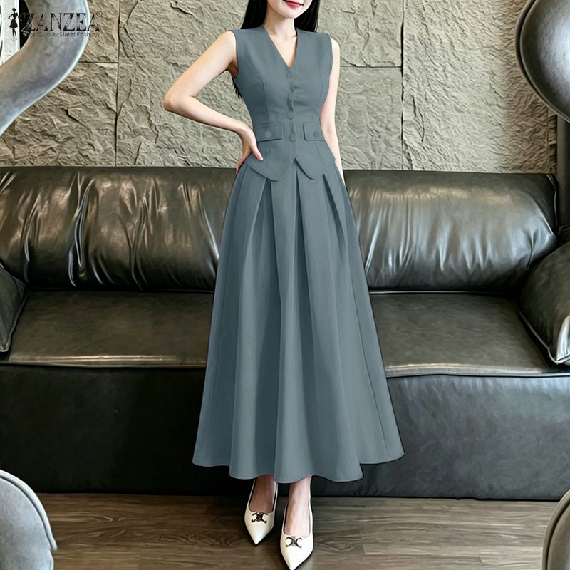 Shift Dress Sleeveless - 2026 ZANZEA Summer 2 Piece Sets