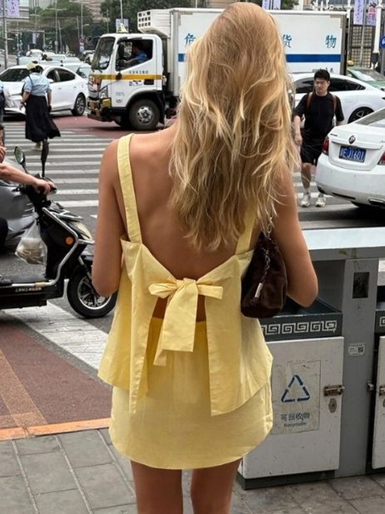 Shift Dress Sleeveless - Tuularose Summer Skirt 2-Piece Set Sexy