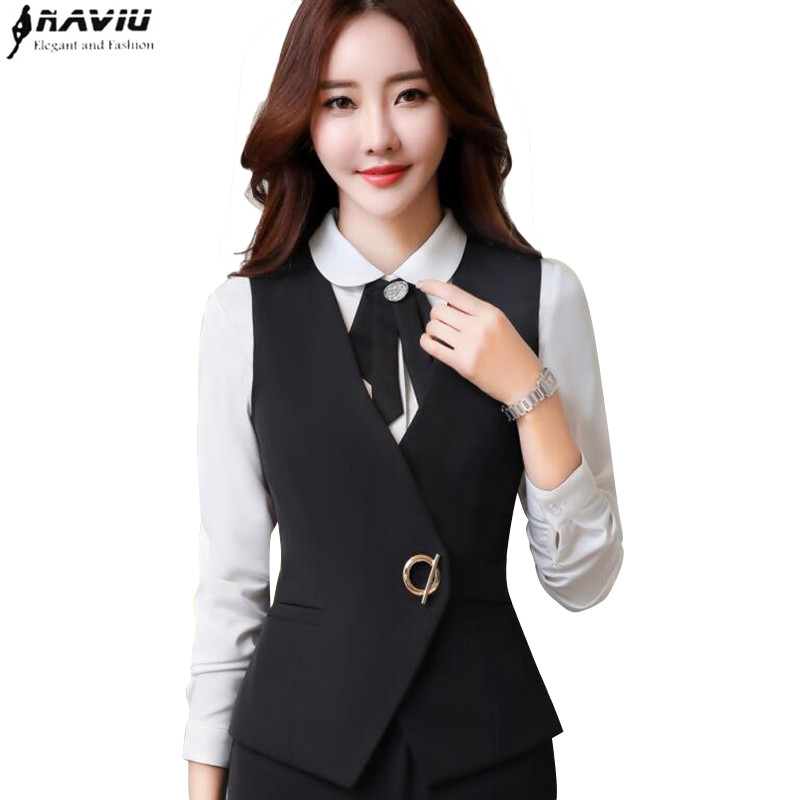 Women Formal Wear Vest - Naviu High Quality Tops Business Women