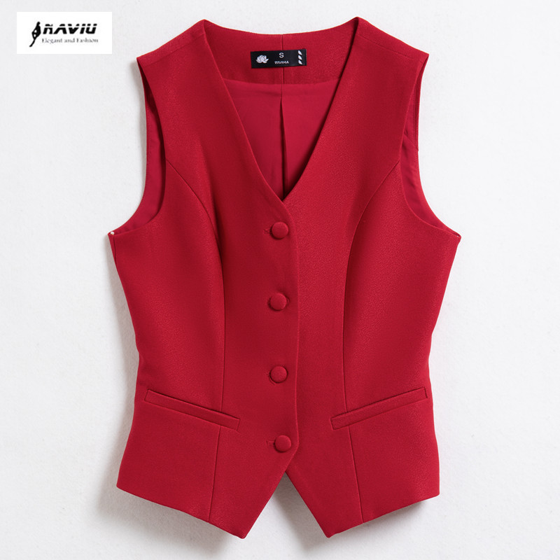 Women Formal Wear Vest - NAVIU Formal Fashion Ladies Red Green