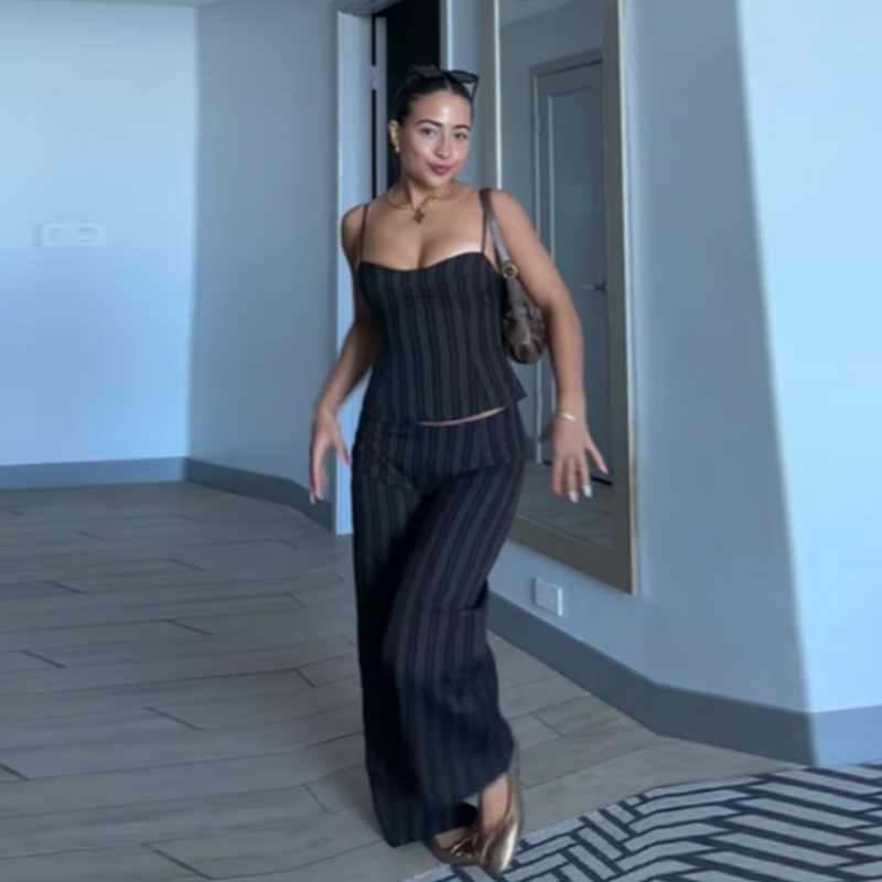 Elegant French Pinstripe 2pc S - Women Formal Wear Vest のレビューと価格