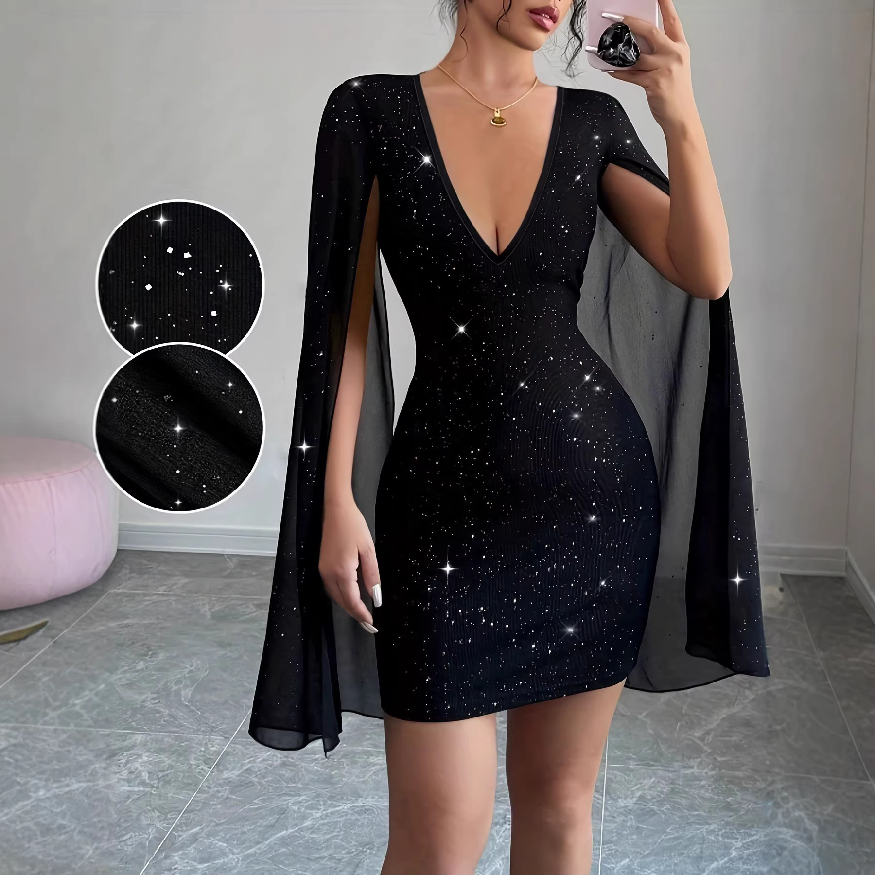 V Neck Bodycon Midi Dress Eleg - Women Formal Wear For Summer のレビューと価格