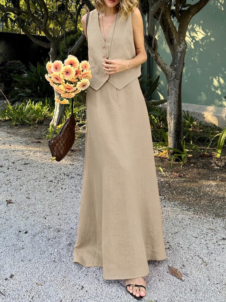 Womem's Chic Vest Long Skirt 2 - Shift Dress Sleeveless のレビューと価格