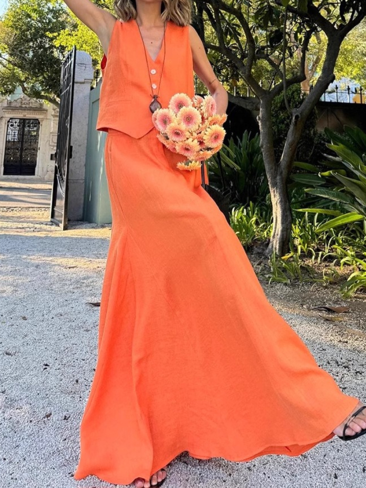 Womem's Chic Vest Long Skirt 2 - Shift Dress Sleeveless のレビューと価格
