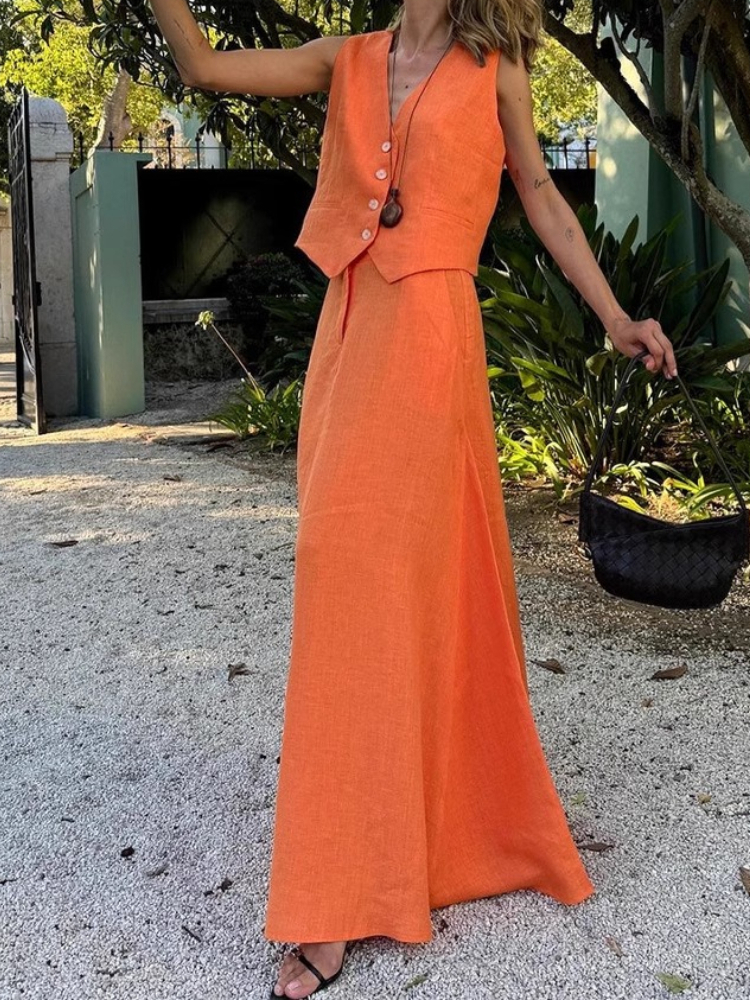 Womem's Chic Vest Long Skirt 2 - Shift Dress Sleeveless のレビューと価格