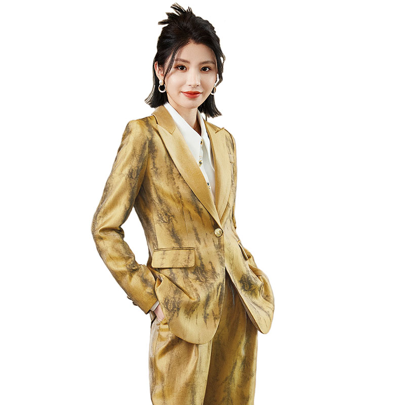 Women Golden Black Formal Pant - Women Formal Wear With Tie のレビューと価格