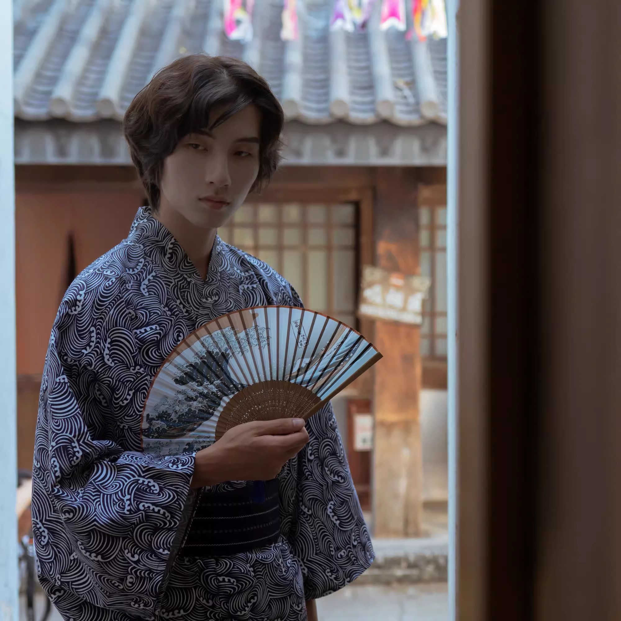 Men's Cotton Kimono with Belt  - Japanese Women Formal Wear のレビューと価格