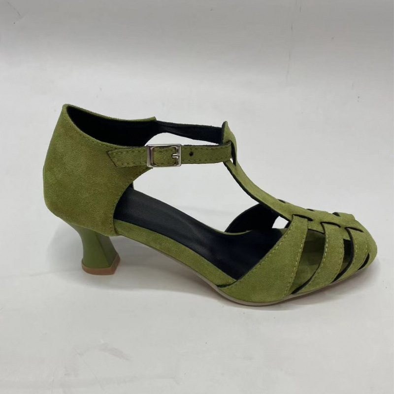 Women's Green Suede Kitten Hee - Women Formal Wear For Summer のレビューと価格
