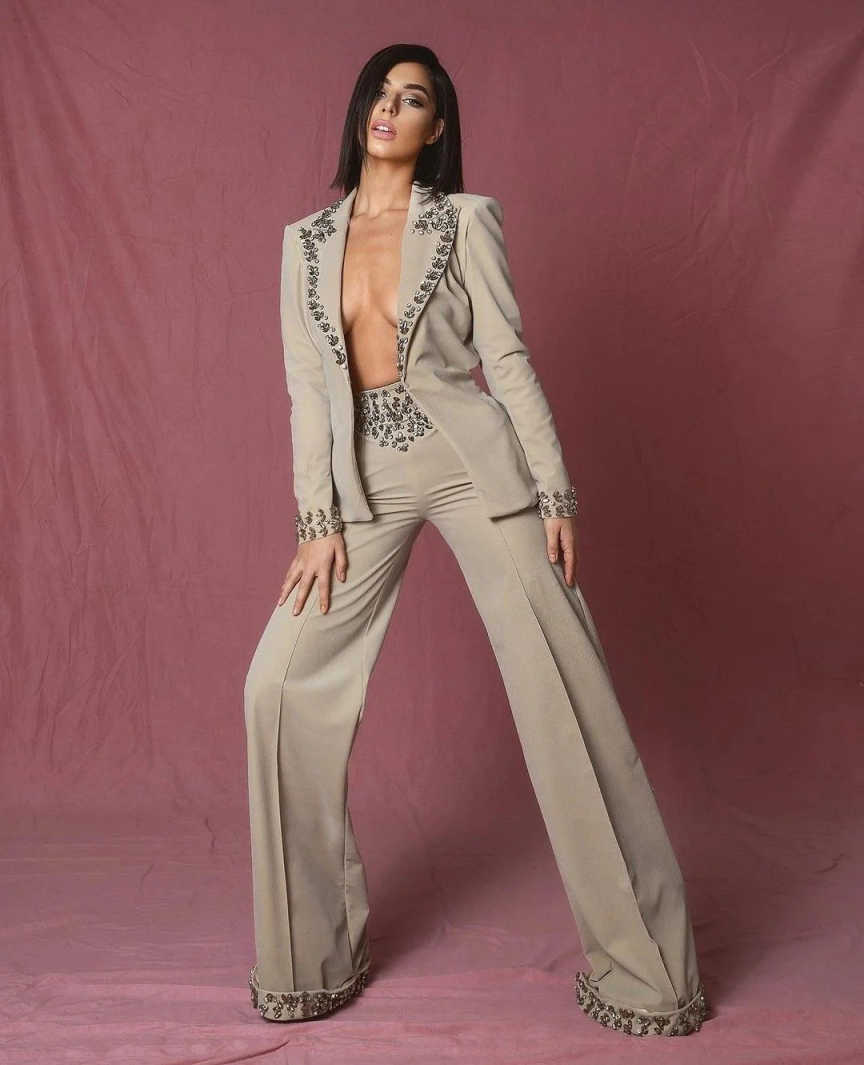 Amazing Rhinestones Women Suit - Women Formal Wear For Wedding のレビューと価格