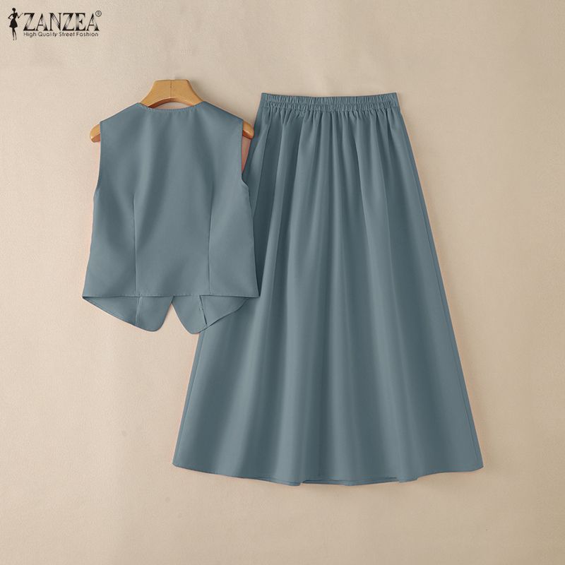 2026 ZANZEA Summer 2 Piece Set - Shift Dress Sleeveless のレビューと価格