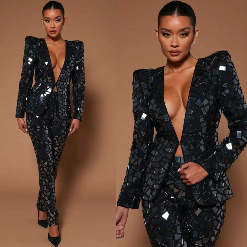 Designer Big Diamonds Women Pa - Women Formal Wear With Tie のレビューと価格