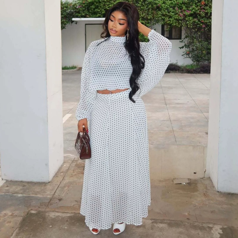 African Women Polka Dot Chiffo - Women Formal Wear For Summer のレビューと価格