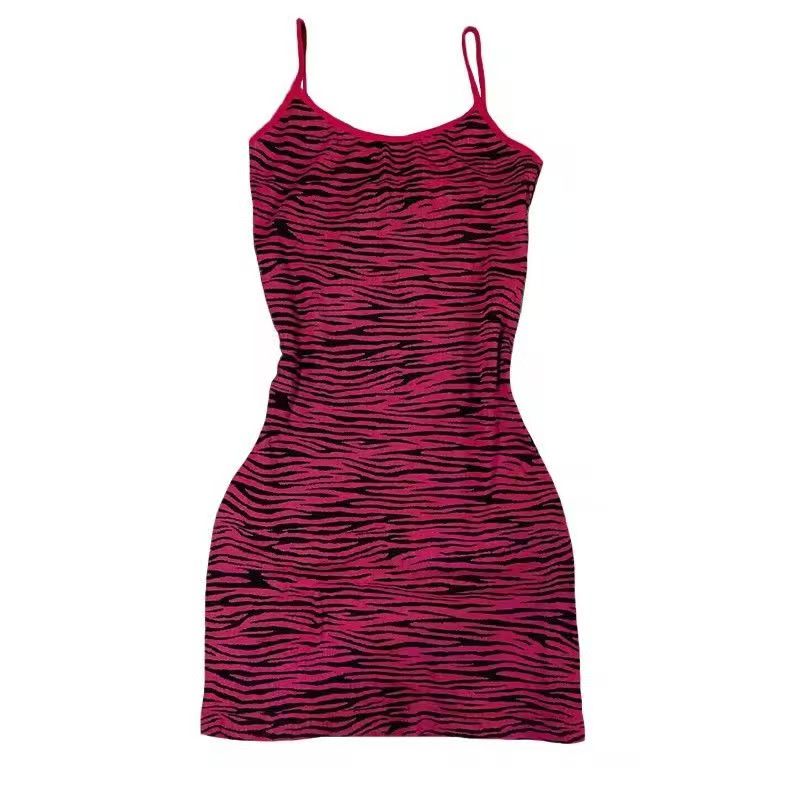 Y2K Grunge Pink Zebra Print Bo - Shift Dress Sleeveless のレビューと価格