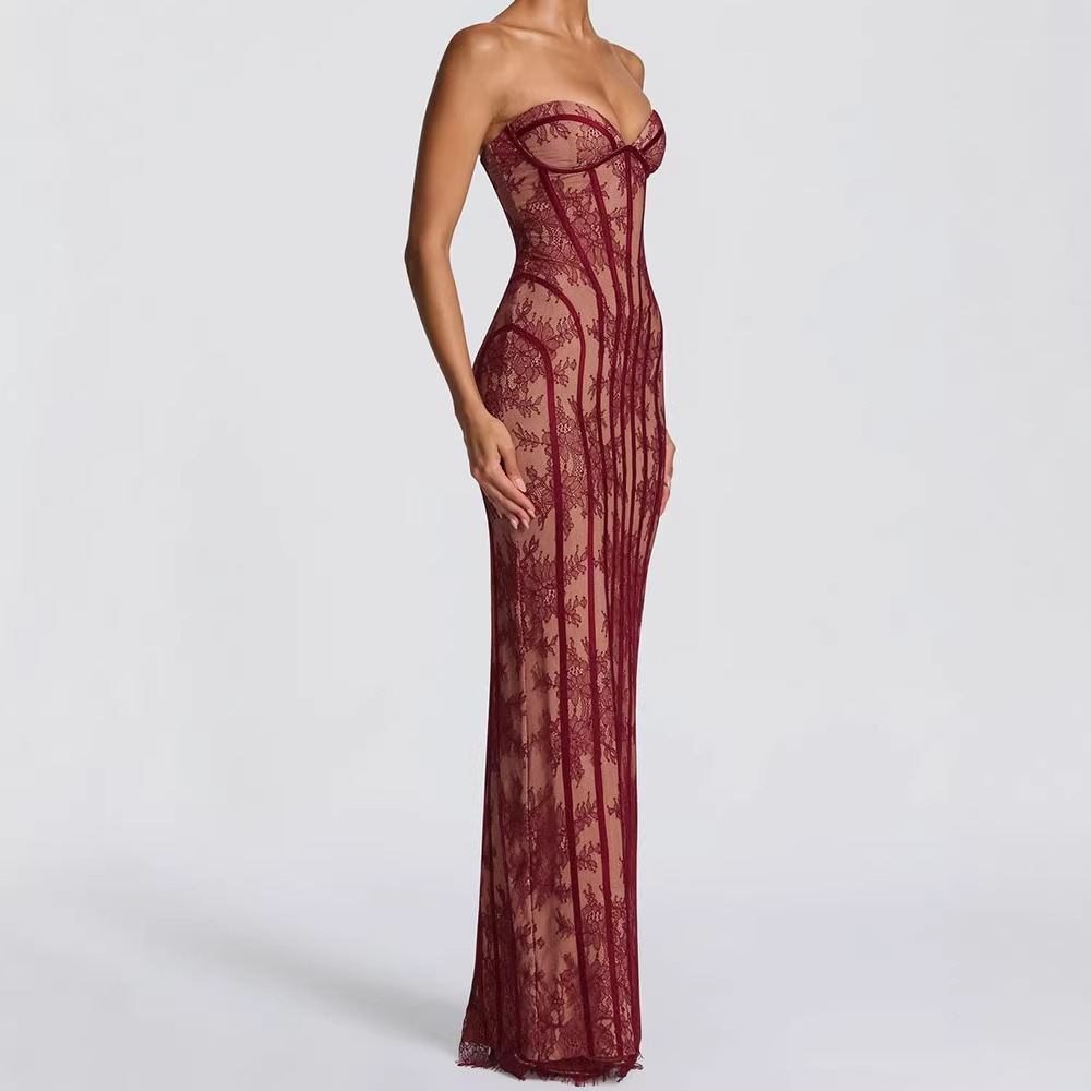 Strapless Bodycon Maxi Dress f - Women Formal Wear For Summer のレビューと価格