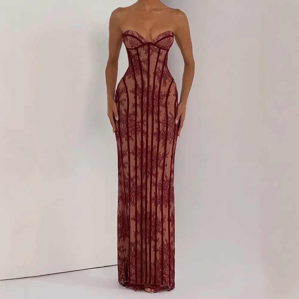 Strapless Bodycon Maxi Dress f - Women Formal Wear For Summer のレビューと価格