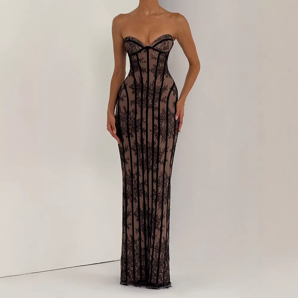 Strapless Bodycon Maxi Dress f - Women Formal Wear For Summer のレビューと価格