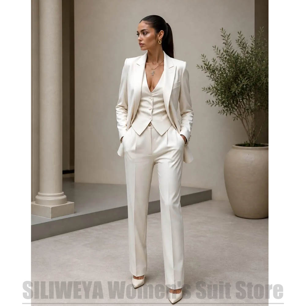 Women 3 Piece Suit Set Blazer  - Women Formal Wear For Wedding のレビューと価格