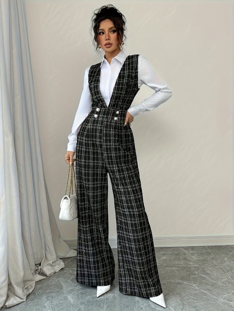 Women High Waist Wide Leg Plai - Women Formal Wear Vest のレビューと価格