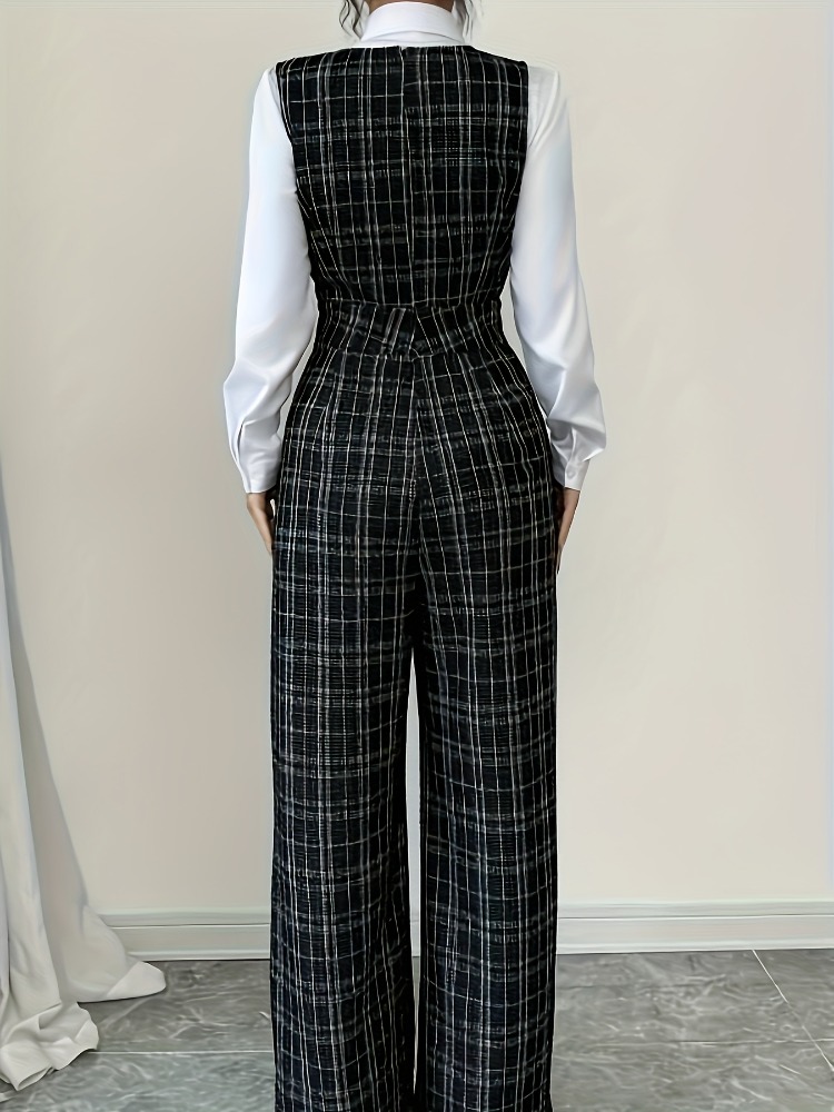 Women High Waist Wide Leg Plai - Women Formal Wear Vest のレビューと価格