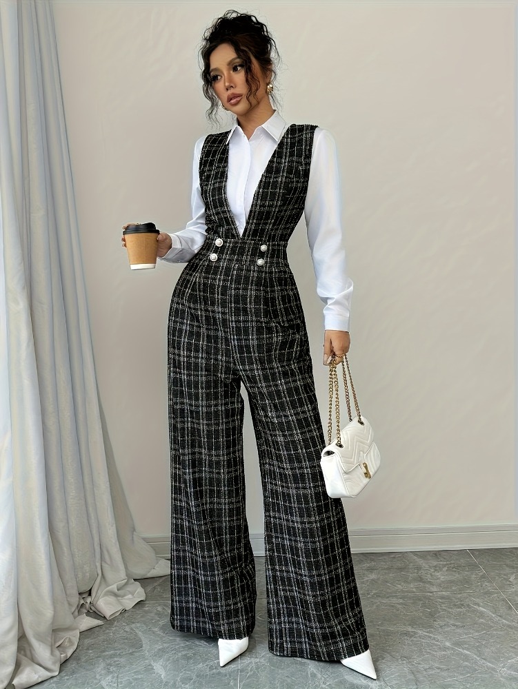 Women High Waist Wide Leg Plai - Women Formal Wear Vest のレビューと価格